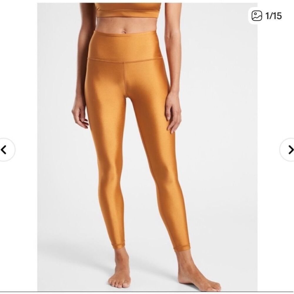 Athleta Elation Shine Tights Gold M